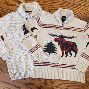 TWO Boys Sweaters Size Large 10 GapKids Gap Urban Pipeline Zip Up Cardigan
